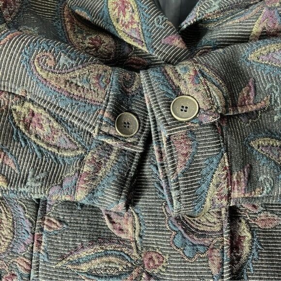 Christopher & Banks Multicolor Paisley Pattern Woven Jacket Womens Size Large - Picture 5 of 10